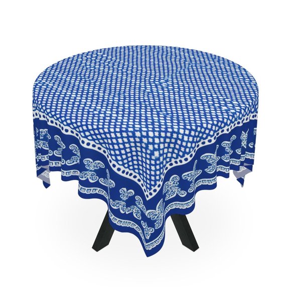 Blue White Tablecloth | Floral table cloth | Rectangle Square or Round Fit gift - Picture 3 of 5